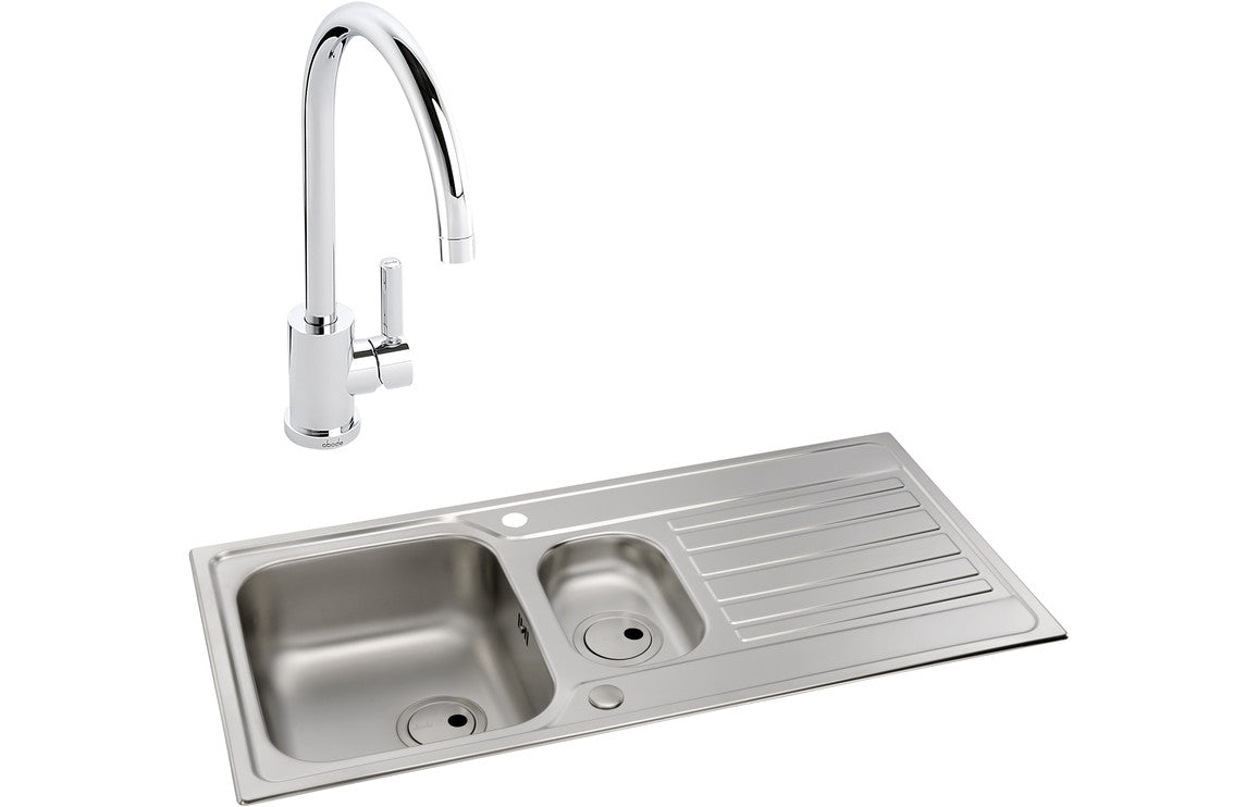 Abode Connekt 1.5B Inset Stainless Steel Sink &amp; Atlas