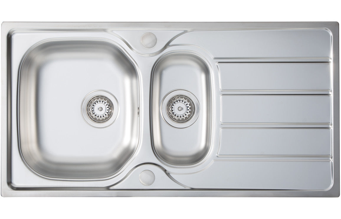 Prima 1.5B Inset Sink &amp; Staten Tap Pack - Stainless Steel &amp; Chrome