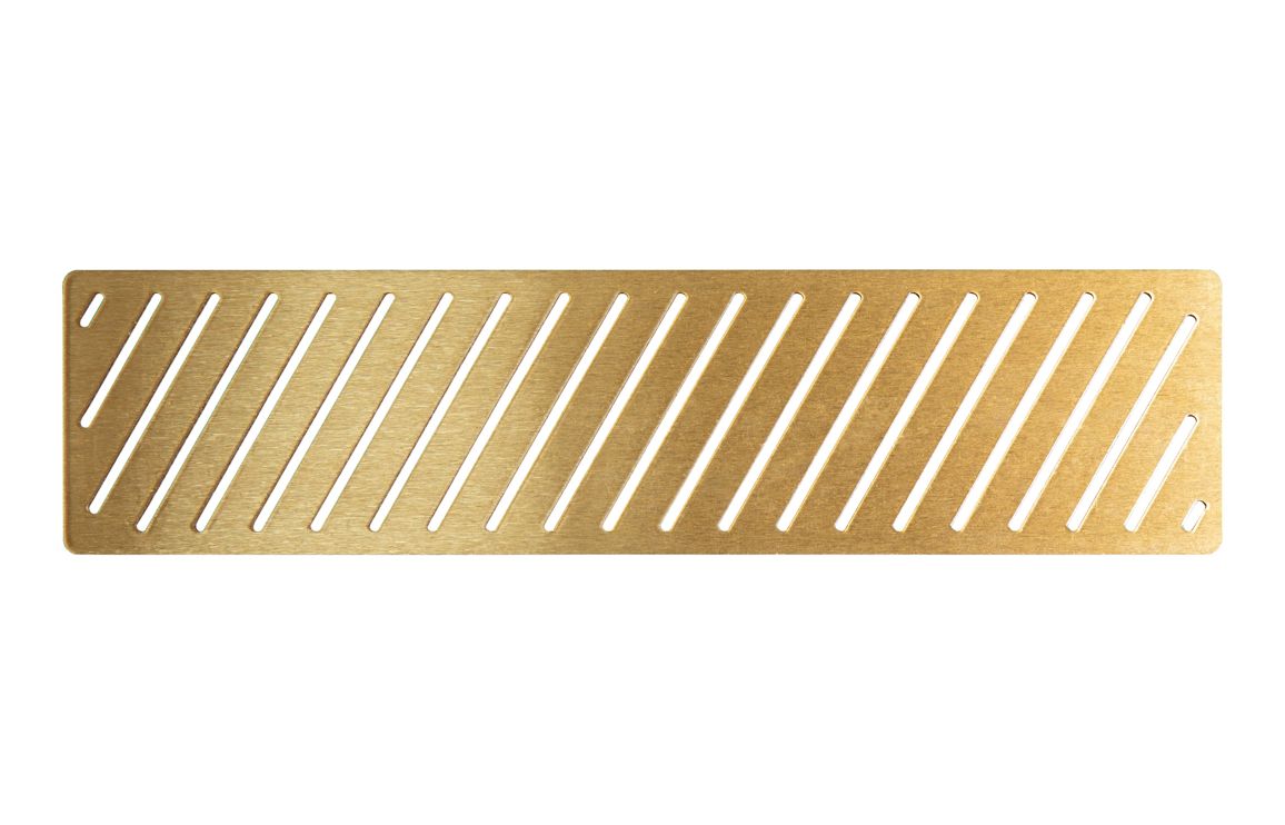 Linear Tray Waste Cover - Brushed Brass