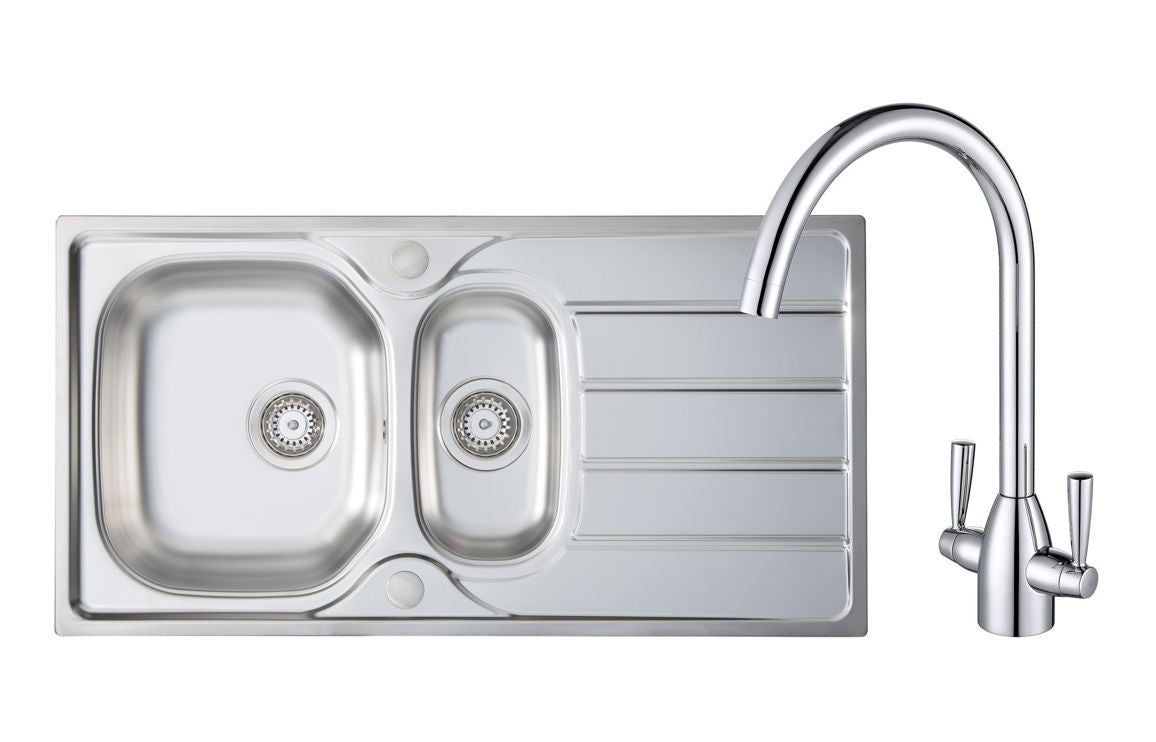 Prima 1.5B Inset Sink &amp; Chelsea Tap Pack - Stainless Steel &amp; Chrome