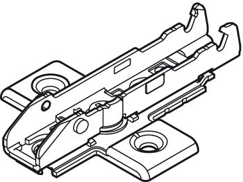 Back Plate for Integrated Fridge Door Hinge - 4mm Version - Also Available in 0 &amp; 2mm Versions for use with Thinner Carcases