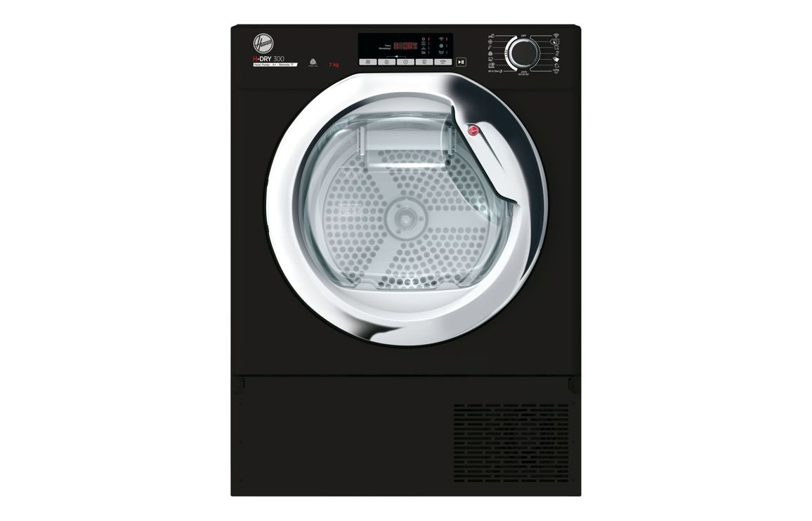 Hoover H500 BATDH7A1TCEB-80 B/I 7kg Dryer - Black with Chrome Door
