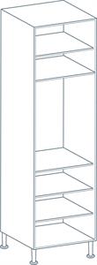 White Kitchen Tall Larder for 900mm Wall Cabinet 600x560x2150mm