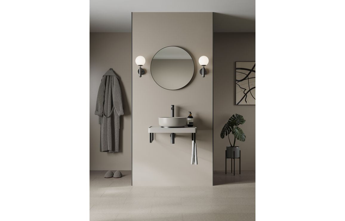 Abode Cava Round Basin Plin Tap Hole  - Matt Black