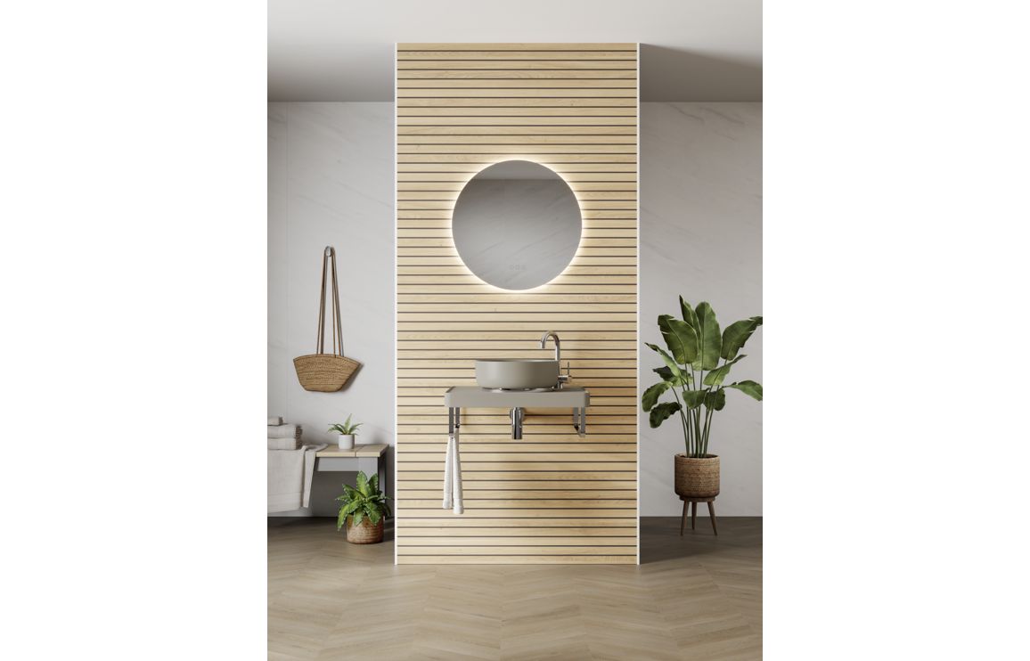 Abode Cava Round Basin Plin Tap Hole  - Chrome