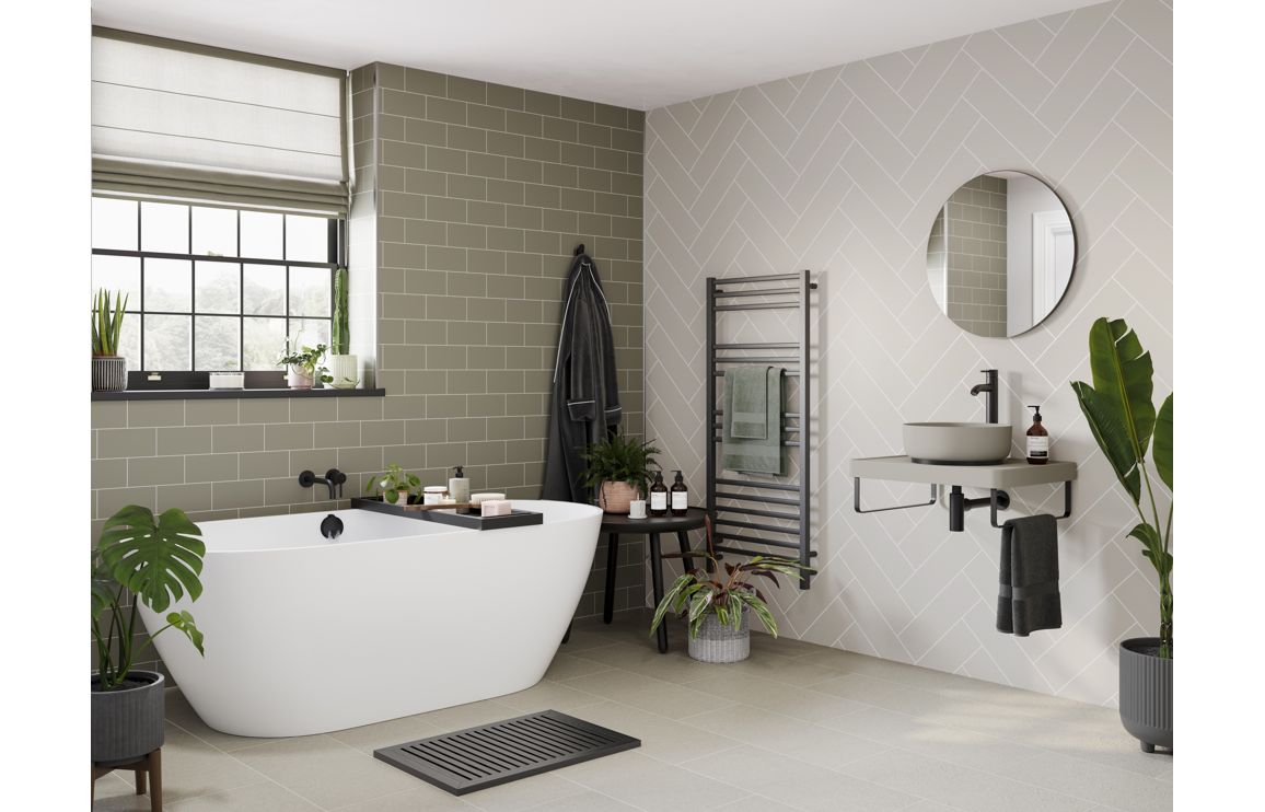 Abode Cava Round Basin Plin Tap Hole  - Matt Black
