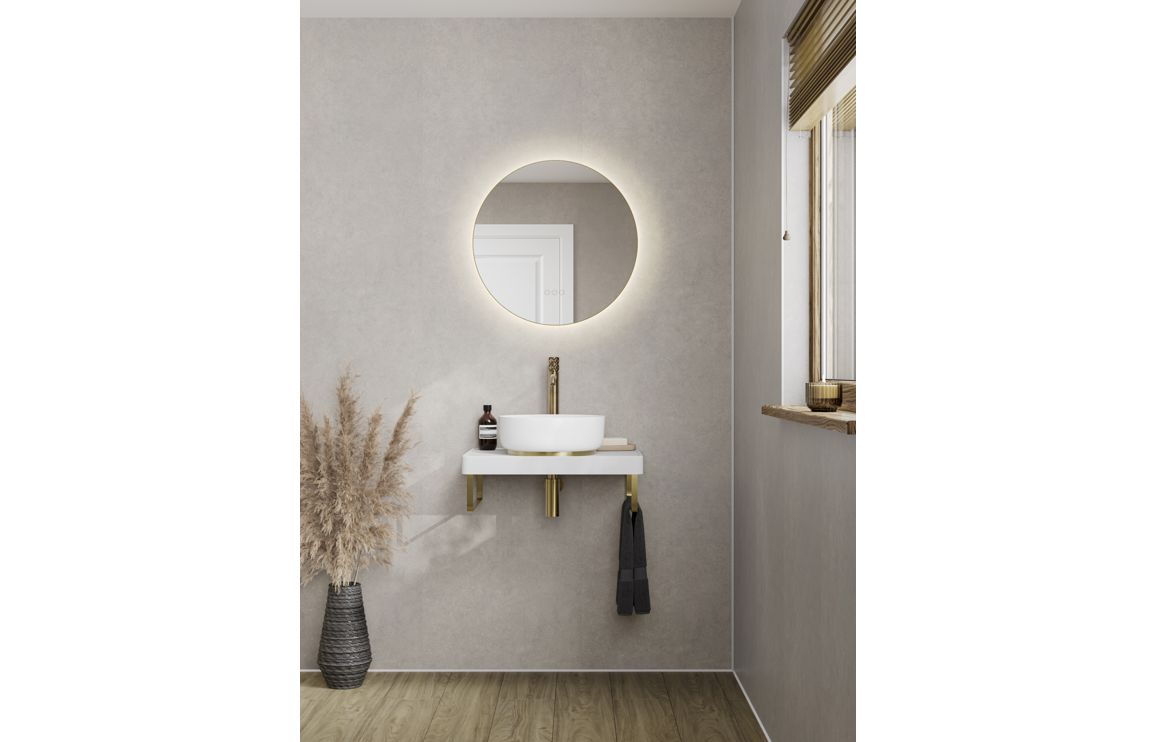 Abode Cava Round Basin Plin Tap Hole  - Brushed Brass