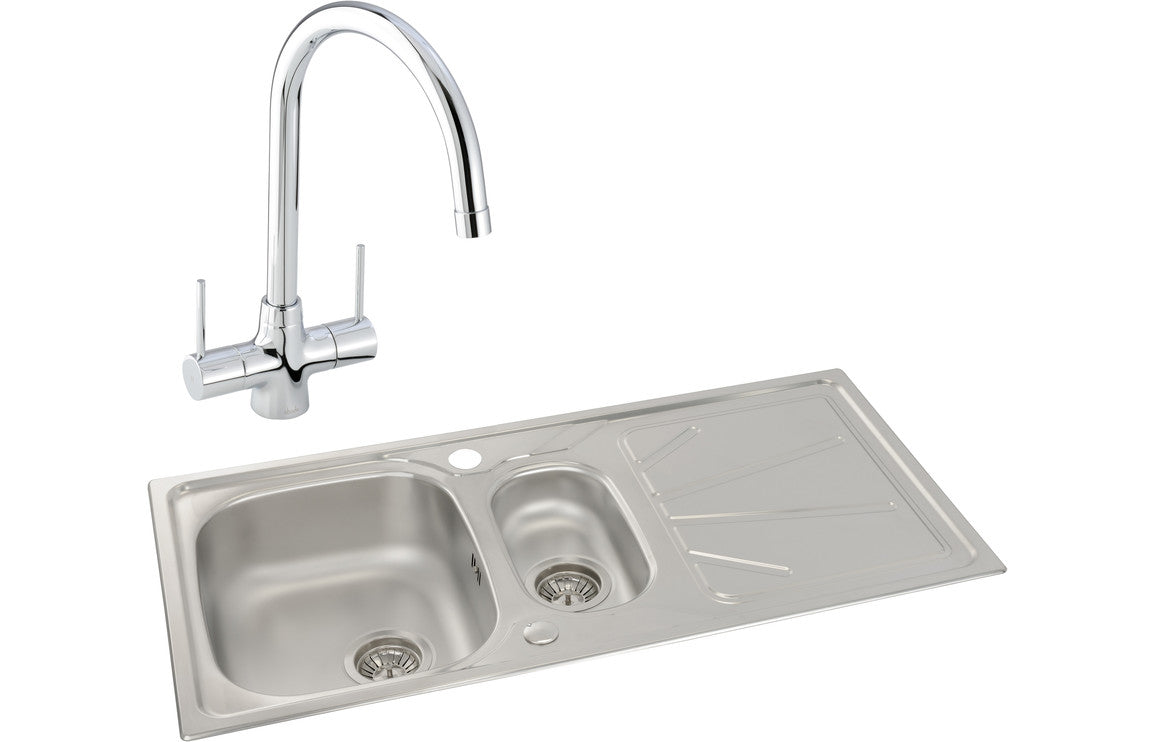 Abode Trydent 1.5B Inset Stainless Steel Sink &amp; Nexa Tap Pack