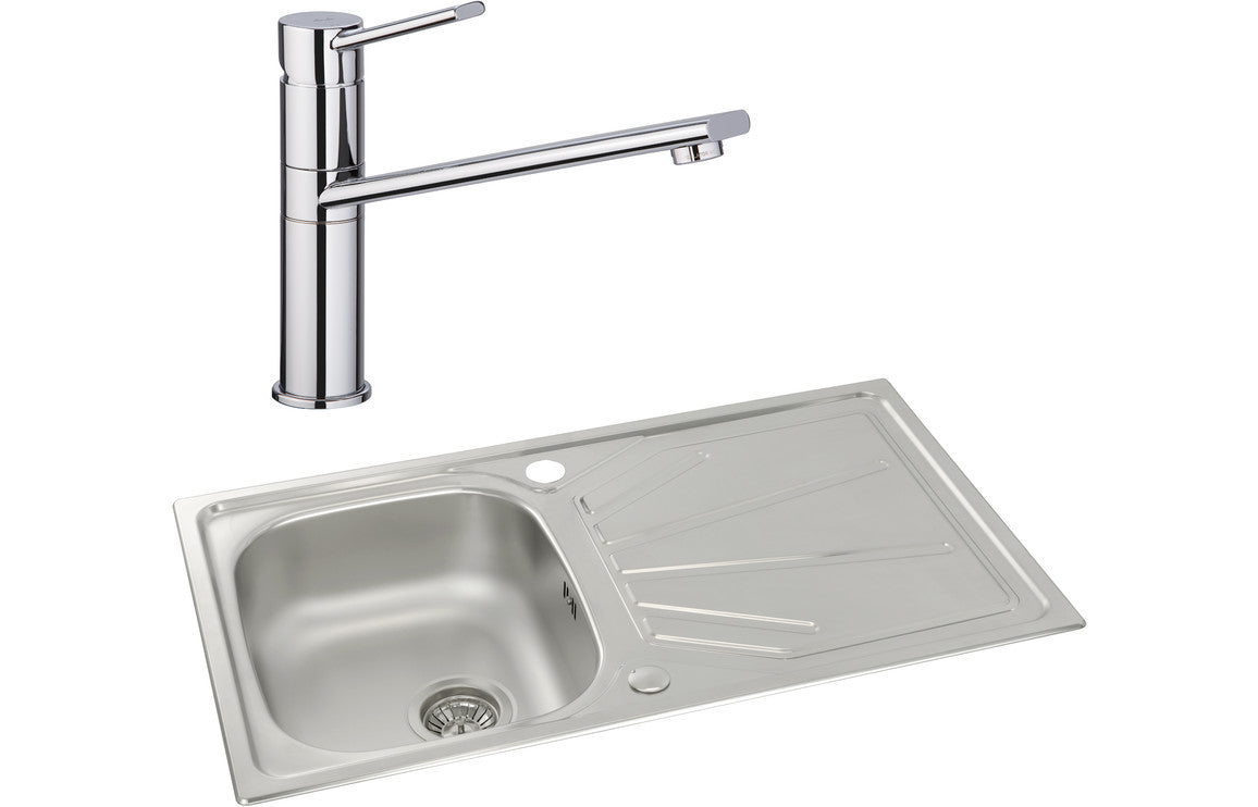 Abode Trydent 1B Inset Stainless Steel Sink &amp; Specto Tap Pack