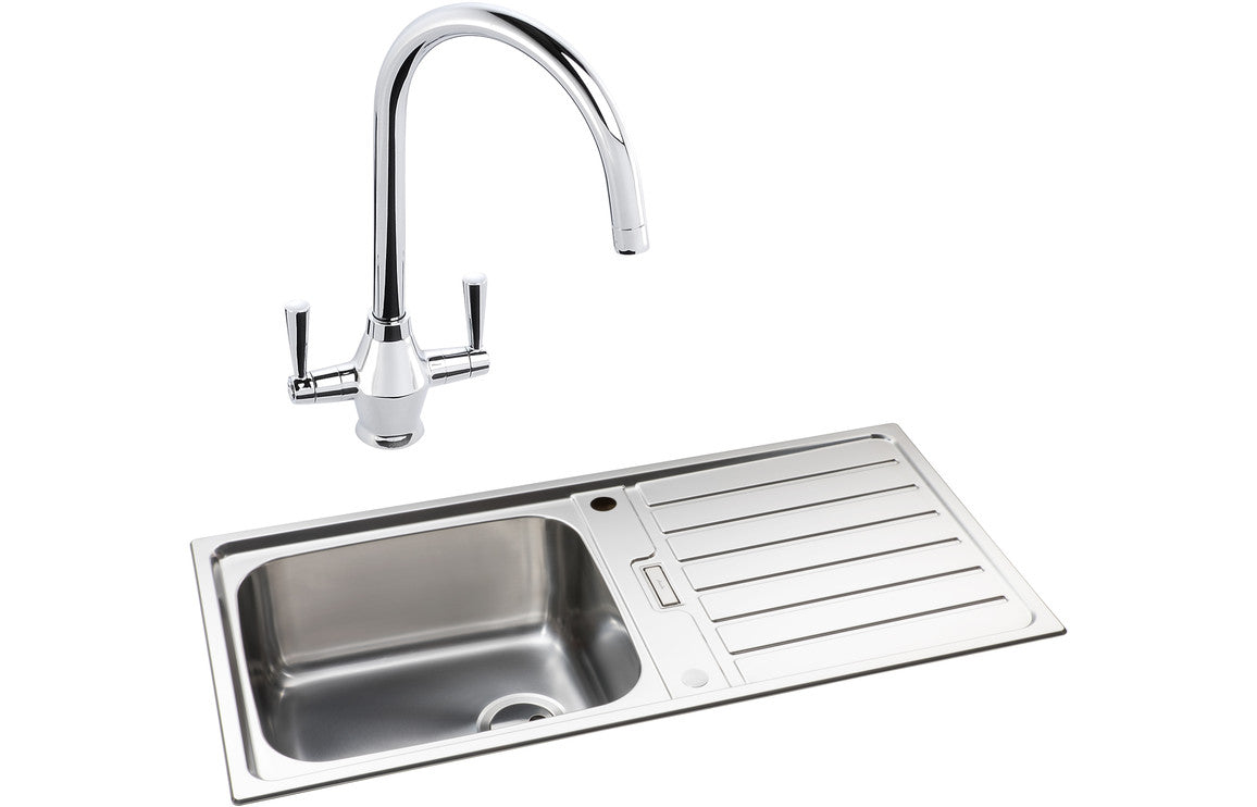 Abode Neron 1B Inset Stainless Steel Sink &amp; Astral Tap Pack