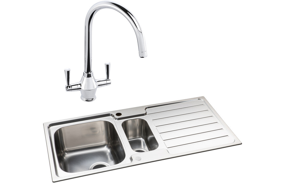 Abode Neron 1.5B Inset St/Steel Sink &amp; Astral Tap Pack