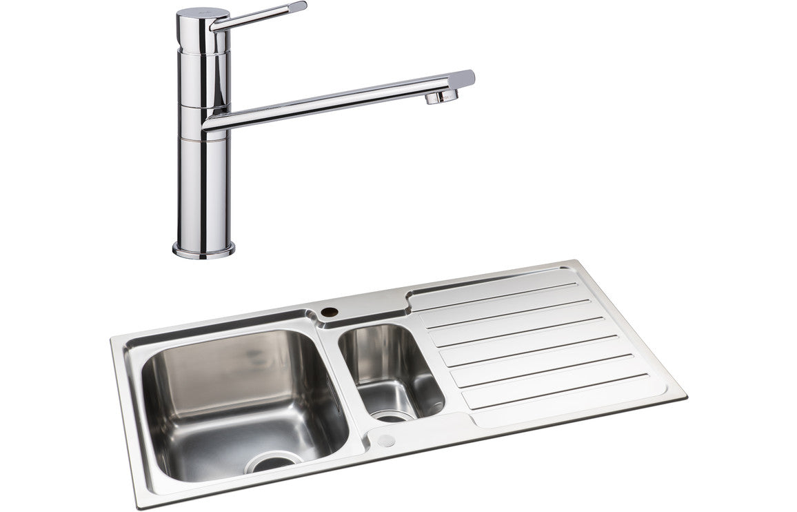 Abode Neron 1.5B Inset St/Steel Sink &amp; Specto Tap Pack