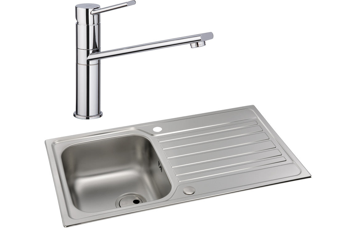 Abode Connekt 1B Inset Stainless Steel Sink &amp; Specto Tap Pack