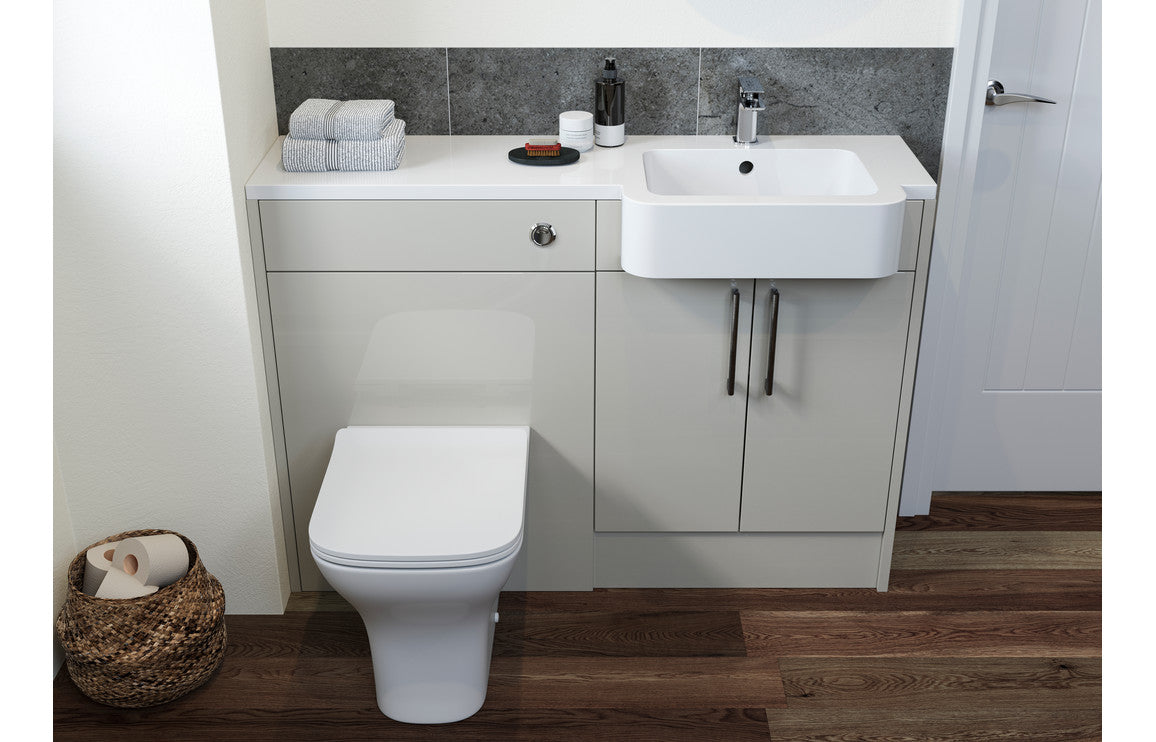 Annalise 500mm Slim WC Unit - Light Grey Gloss