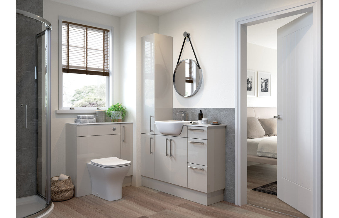Annalise 500mm Slim WC Unit - Light Grey Gloss