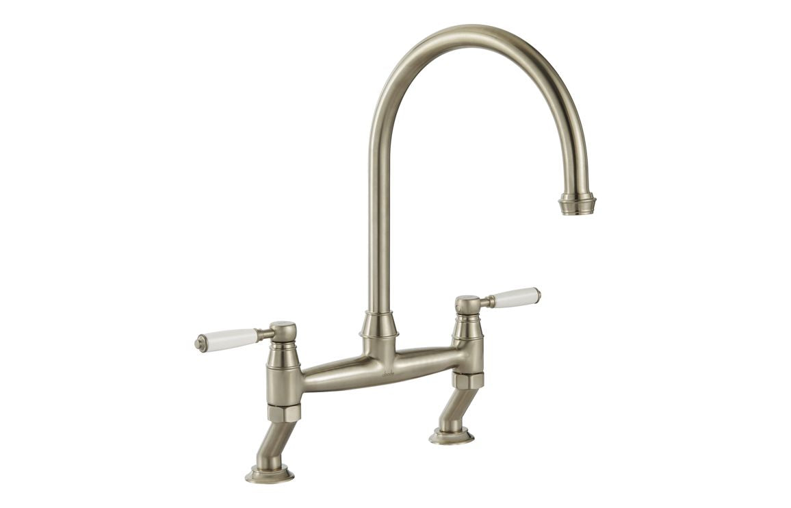 Abode Oxbury Bridge Mixer Tap - Brushed Nickel