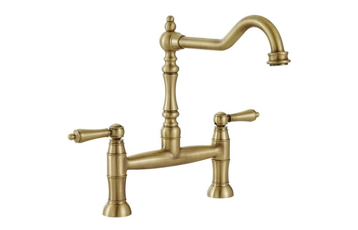 Abode Mayenne Bridge Mixer Tap - Antique Brass