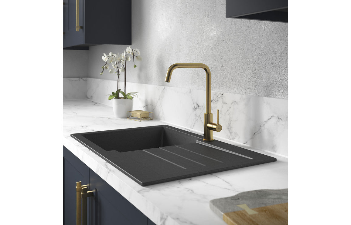 Abode Xcite 1B Inset Black Metallic Sink &amp; Astral Tap Pack