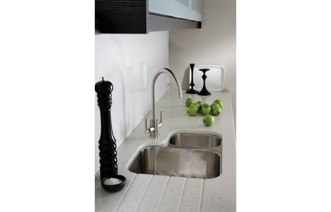 Abode Matrix 1.5B LHMB Undermount Stainless Steel Sink &amp; Specto Tap Pack