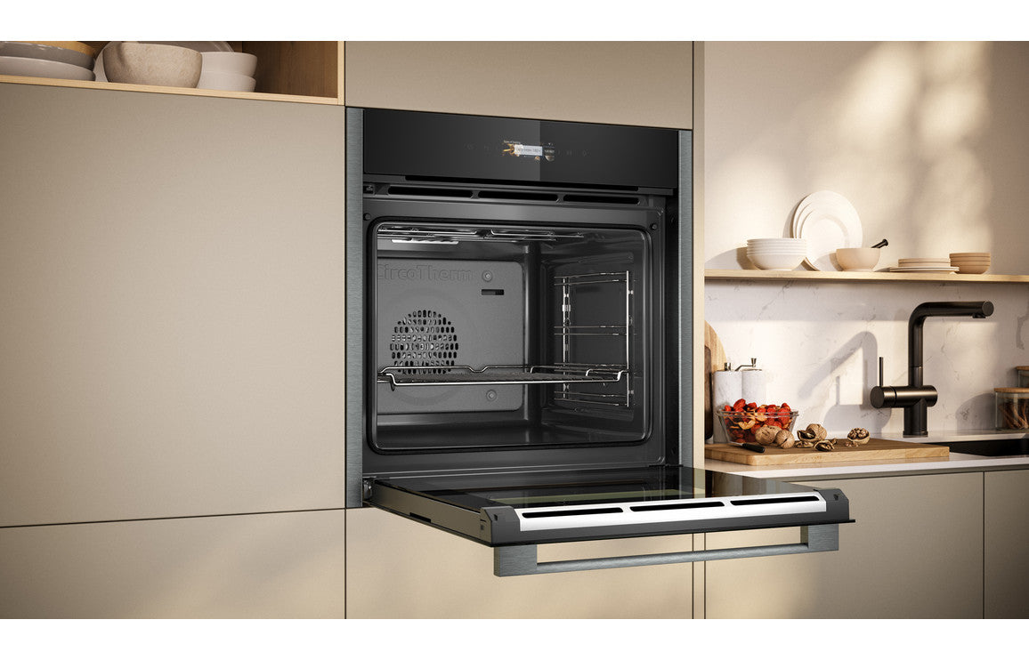 Neff N70 B24CR31G0B Single Electric Oven - Black With Graphite Trim