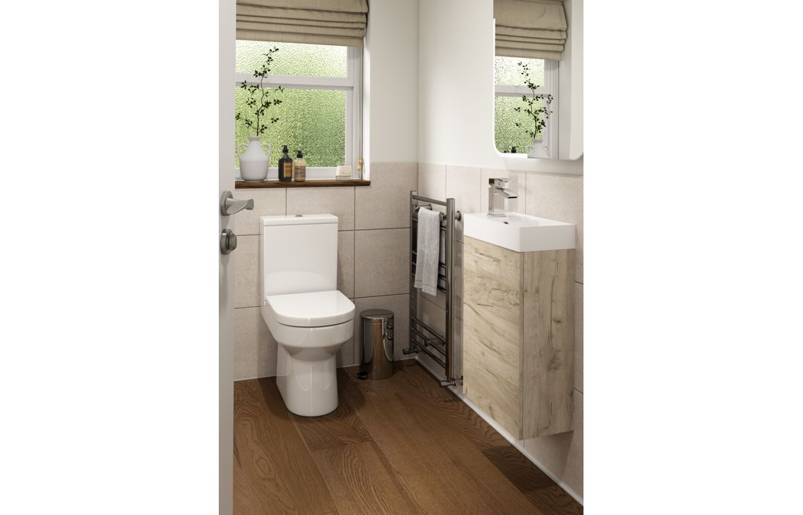 Bohai 410mm W/H Basin Unit &amp; C/C Toilet Pack - Oak