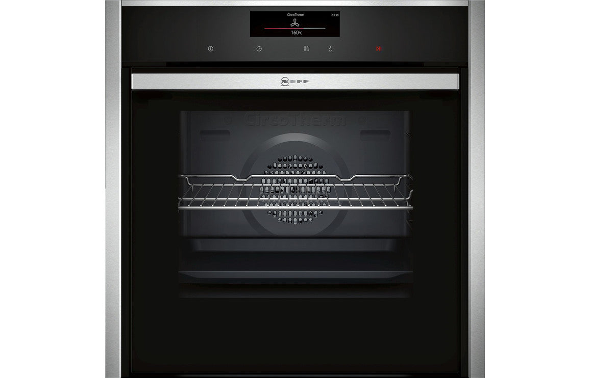 Neff N90 B58CT68H0B Single Slide &amp; Hide Pyrolytic Oven - Stainless Steel