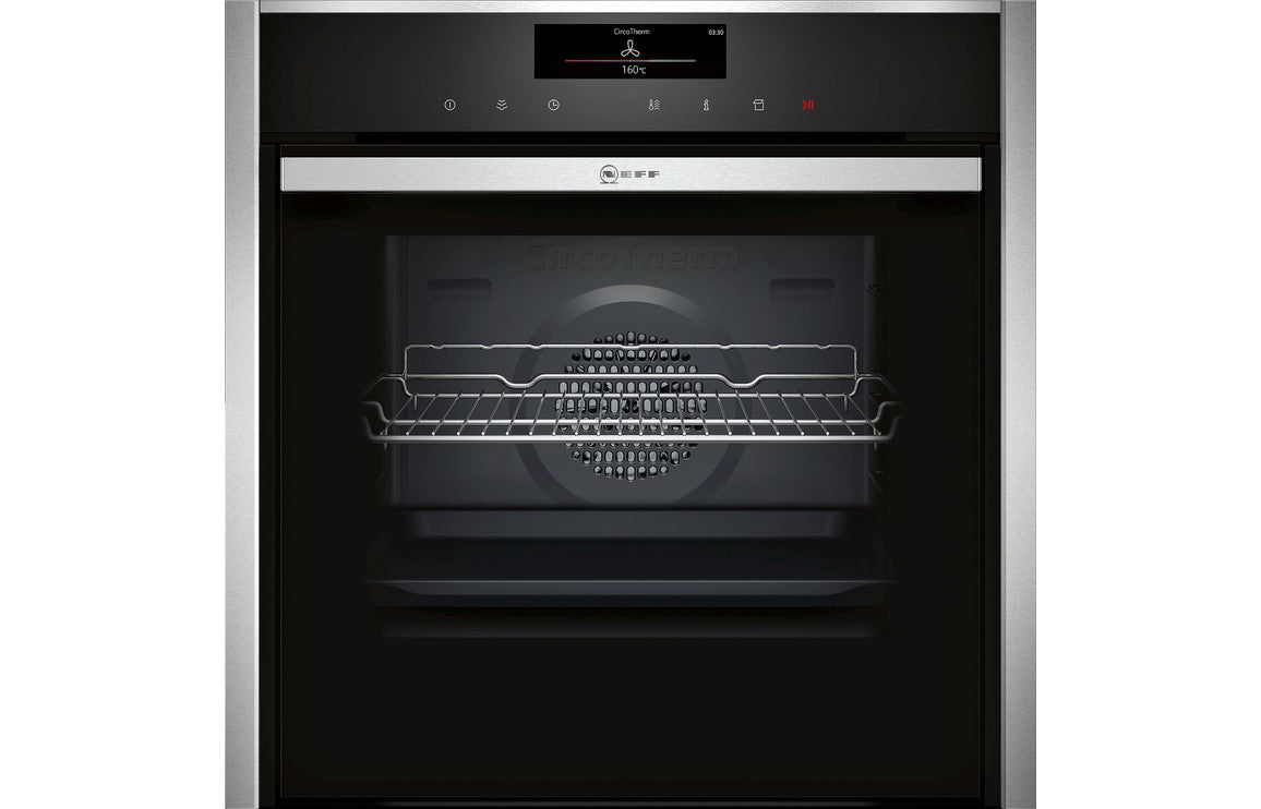 Neff N90 B58VT68H0B Single Slide &amp; Hide Pyrolytic Oven With VarioSteam - Stainless Steel