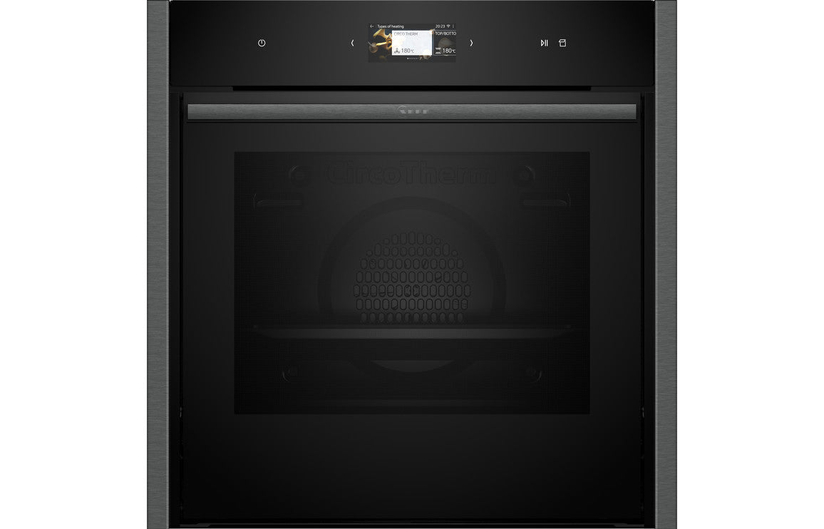 Neff N90 B64VS71G0B Single Slide &amp; Hide Pyrolytic Oven With Steam - Black With Graphite Trim