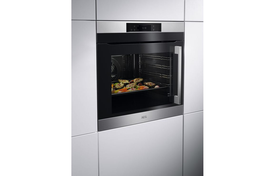 AEG BPK742L81M Side Opening LHH Single Pyrolytic Oven - Stainless Steel