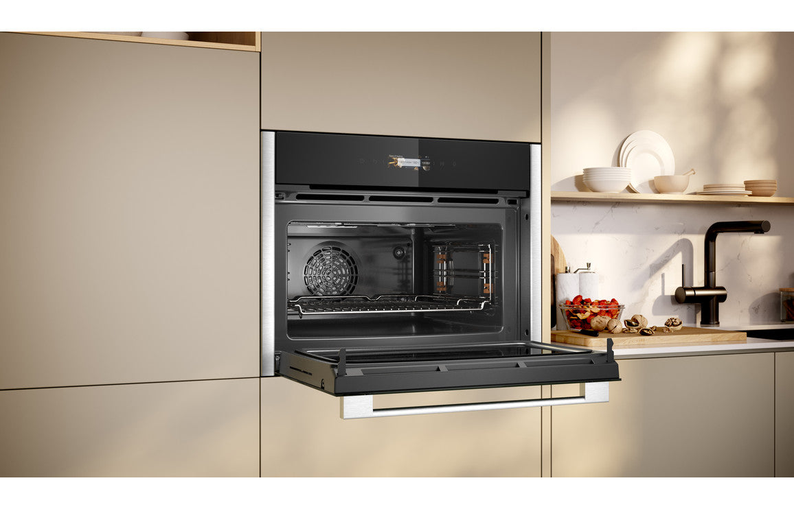 Neff N70 C24MR21N0B Compact Electric Oven &amp; Microwave - Black w/Steel Trim