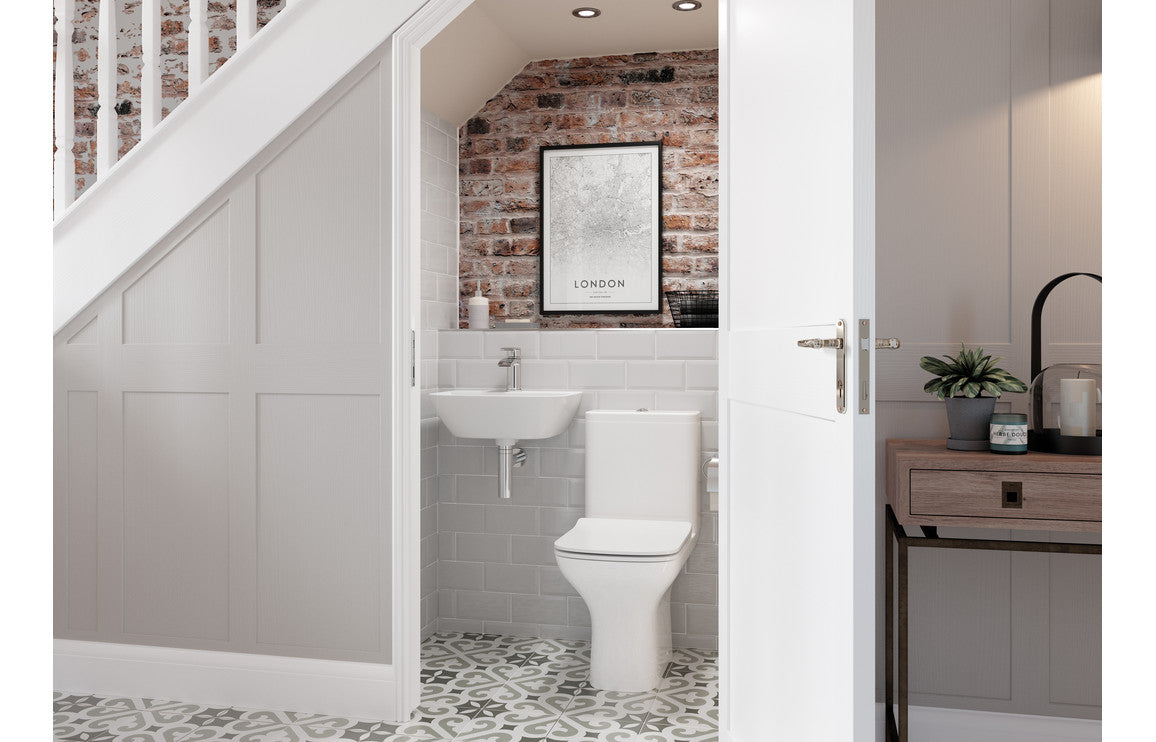 Kasai Short Projection Close Coupled Fully Shrouded WC &amp; Slim Soft Close Seat