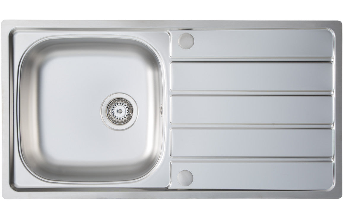 Prima 1B Inset Sink &amp; Staten Tap Pack - Stainless Steel &amp; Chrome