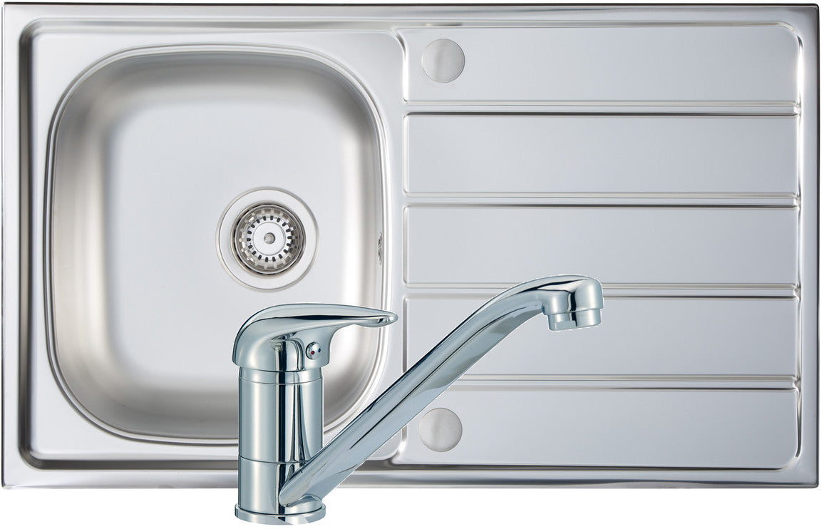 Prima 1B 800x500mm Stainless Steel Sink &amp; Single Lever Tap Pack