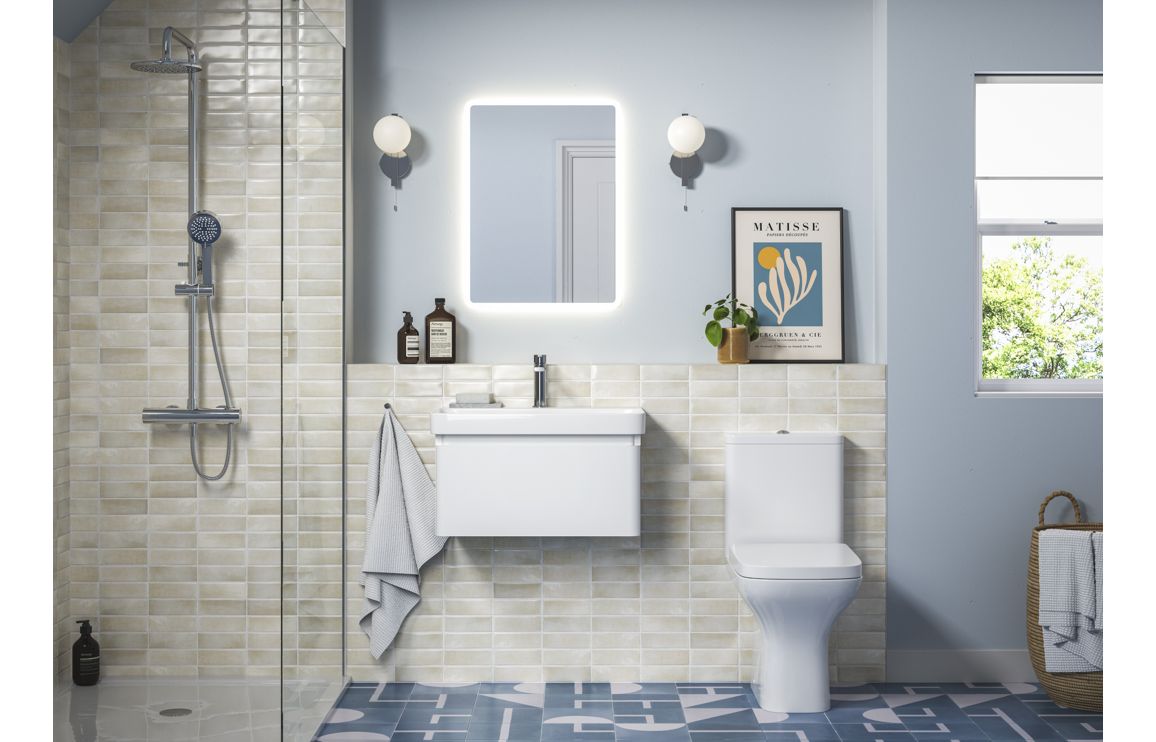 Darya 500mm Wall Hung 1 Drawer Basin Unit &amp; Basin - Matt White