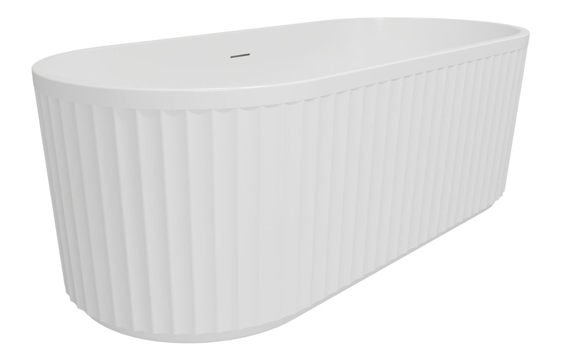 Saya Fluted Freestanding 1700x750x570mm 0 Tap Holes Bath