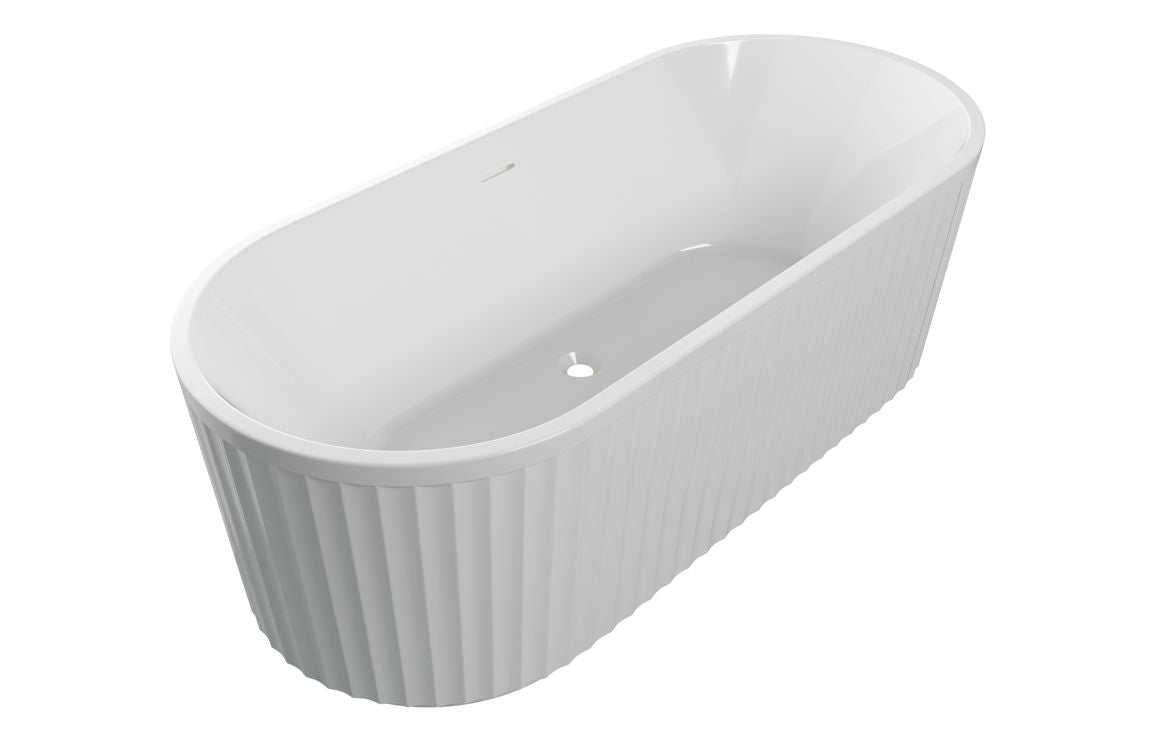 Saya Fluted Freestanding 1700x750x570mm 0 Tap Holes Bath