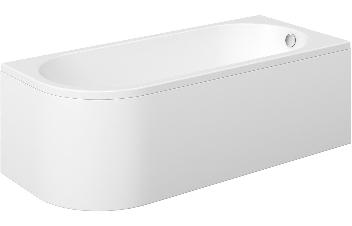 Minerva J Shape 1500x725x600mm 0 Tap Holes Bath withLegs (Right Hand)