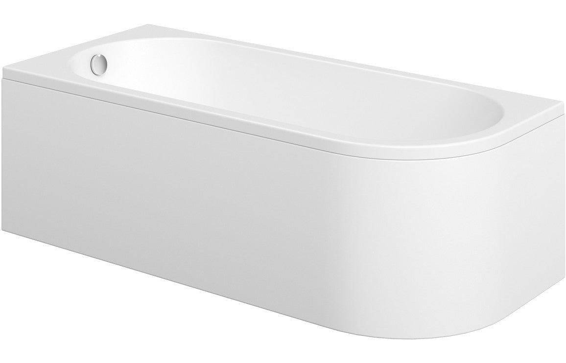 Minerva J Shape 1500x725x600mm 0 Tap Holes Bath withLegs (Left Hand)