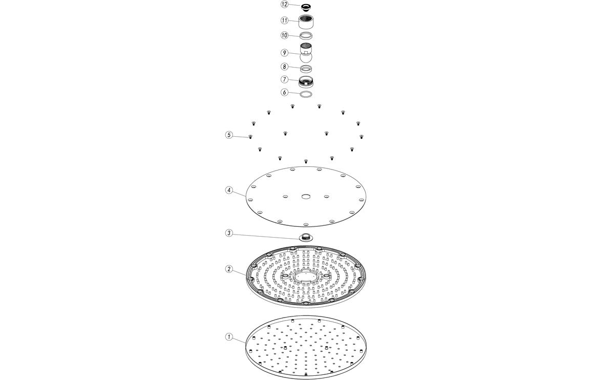 200mm Round Showerhead - Chrome