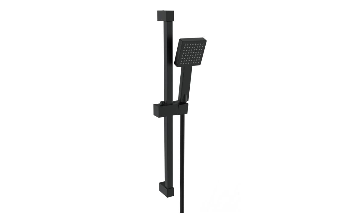 Square Slider Rail Kit &amp; Single Mode Handset - Matt Black