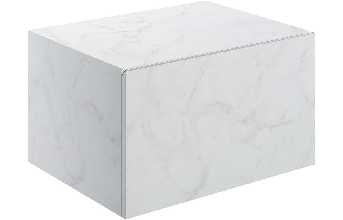 Tallula 600mm Wall Hung Storage Drawer - White Marble