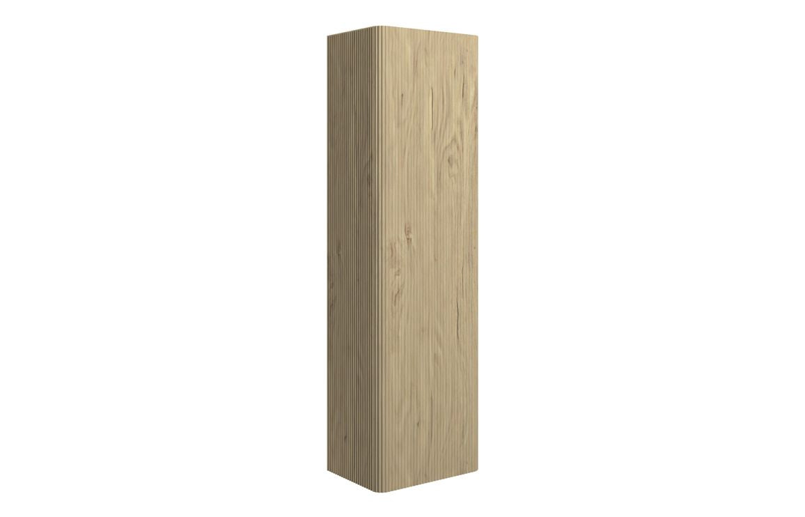Ava 350mm Wall Hung 1 Door Tall Unit - Textured Oak