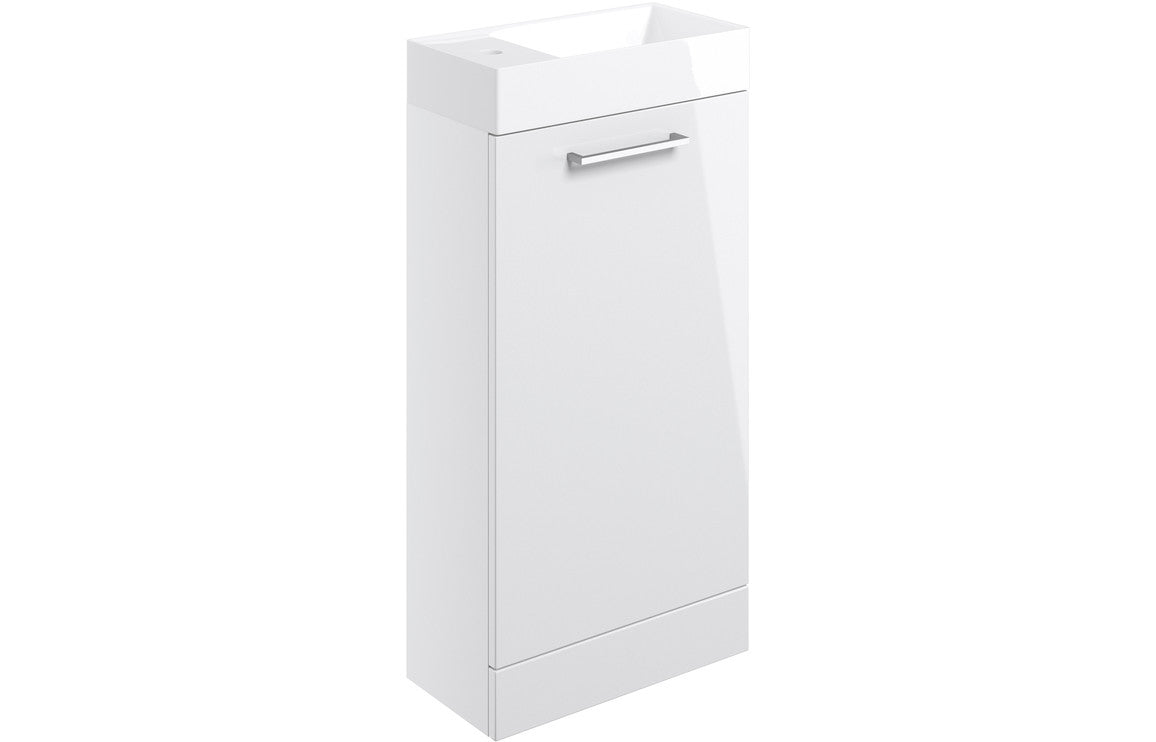 Bohai 410mm F/S Basin Unit &amp; C/C Toilet Pack - White Gloss