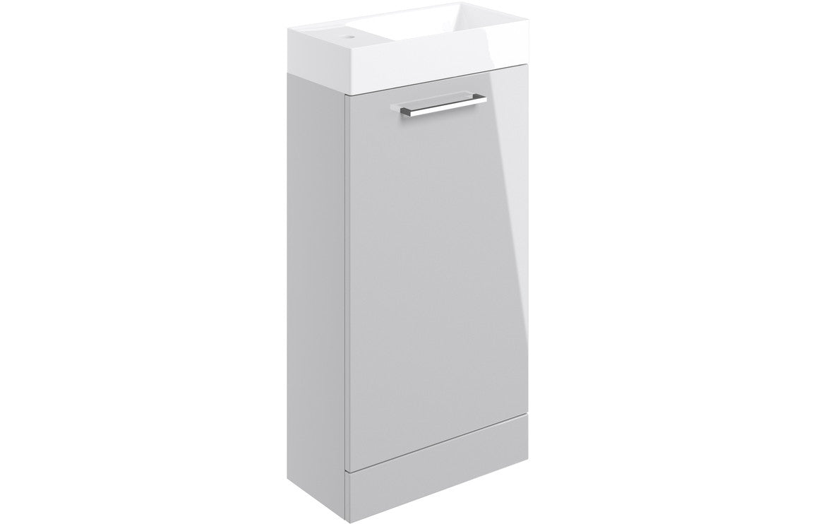 Bohai 410mm F/S Basin Unit &amp; C/C Toilet Pack - Grey Gloss