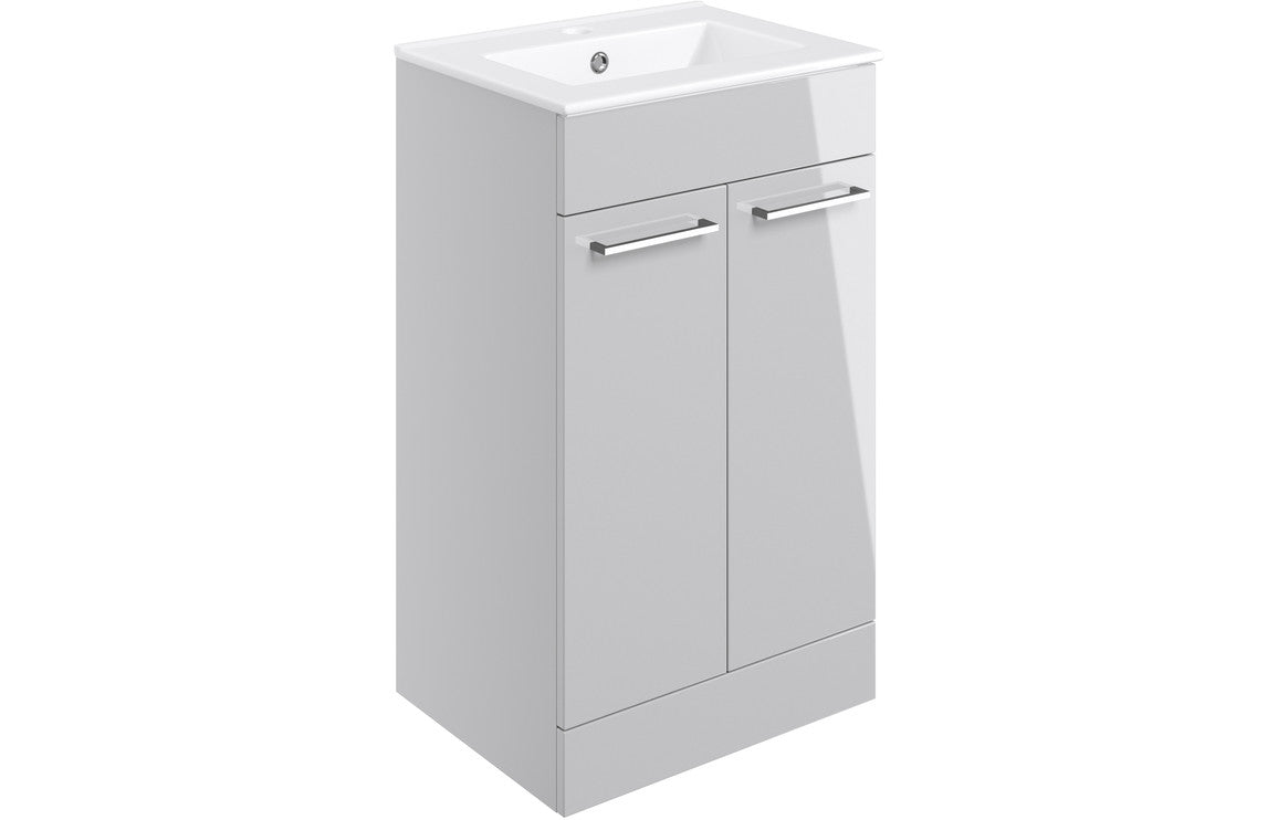 Bohai 510mm Floor Standing Unit &amp; Close Coupled WC Pack - Grey Gloss