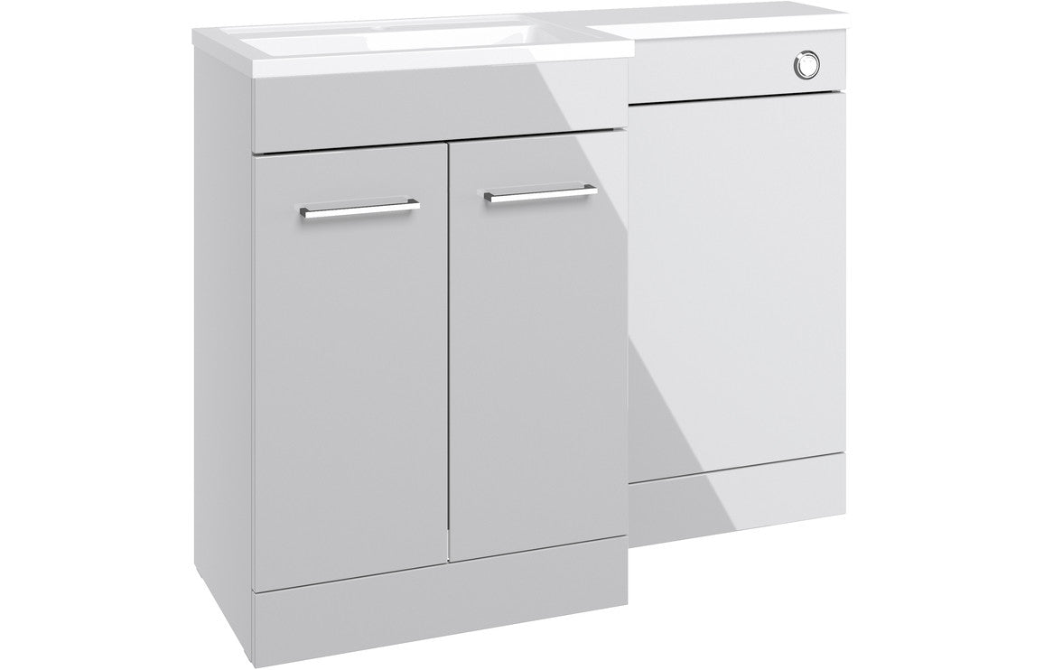 Elowen 1000mm Furniture &amp; BTW WC Pack - Grey Gloss (RH)