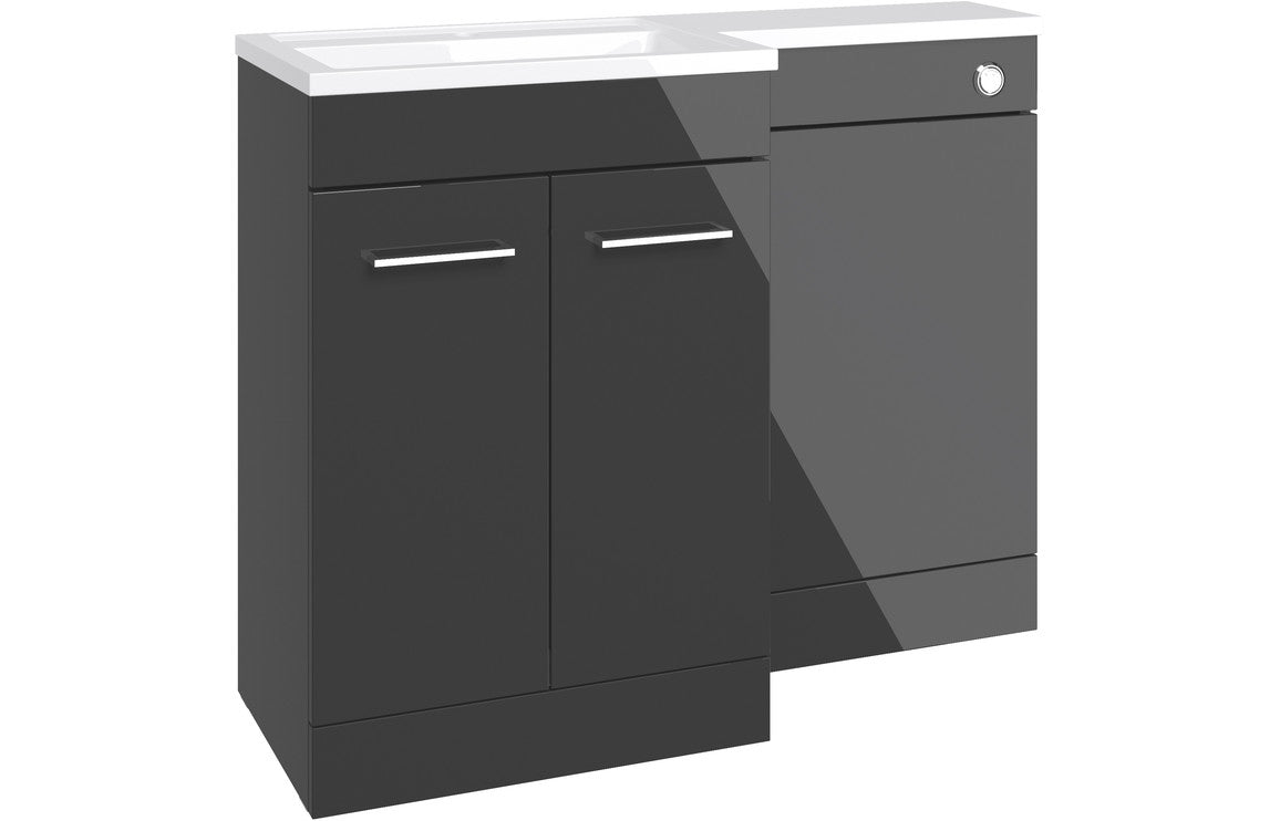 Elowen 1100mm Furniture &amp; BTW WC Pack - Anthracite Gloss (RH)