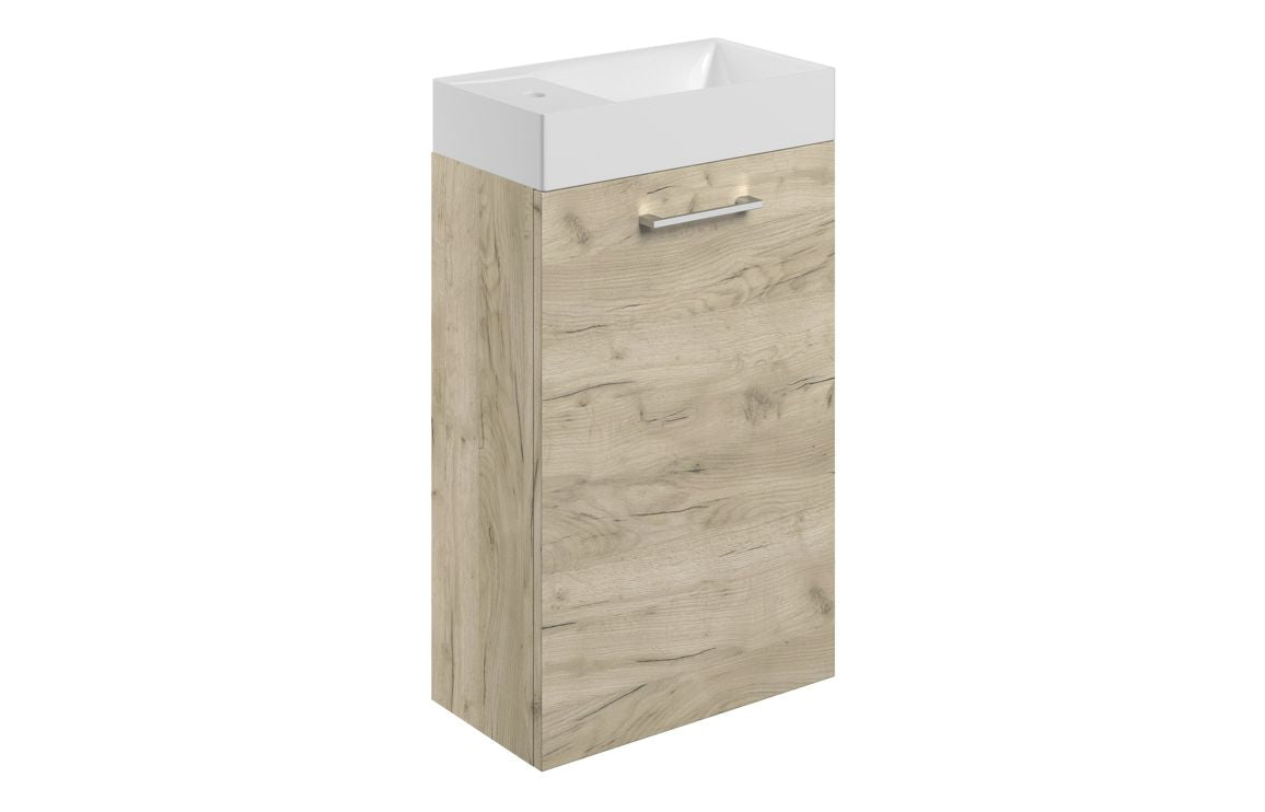 Bohai 410mm W/H Basin Unit &amp; C/C Toilet Pack - Oak
