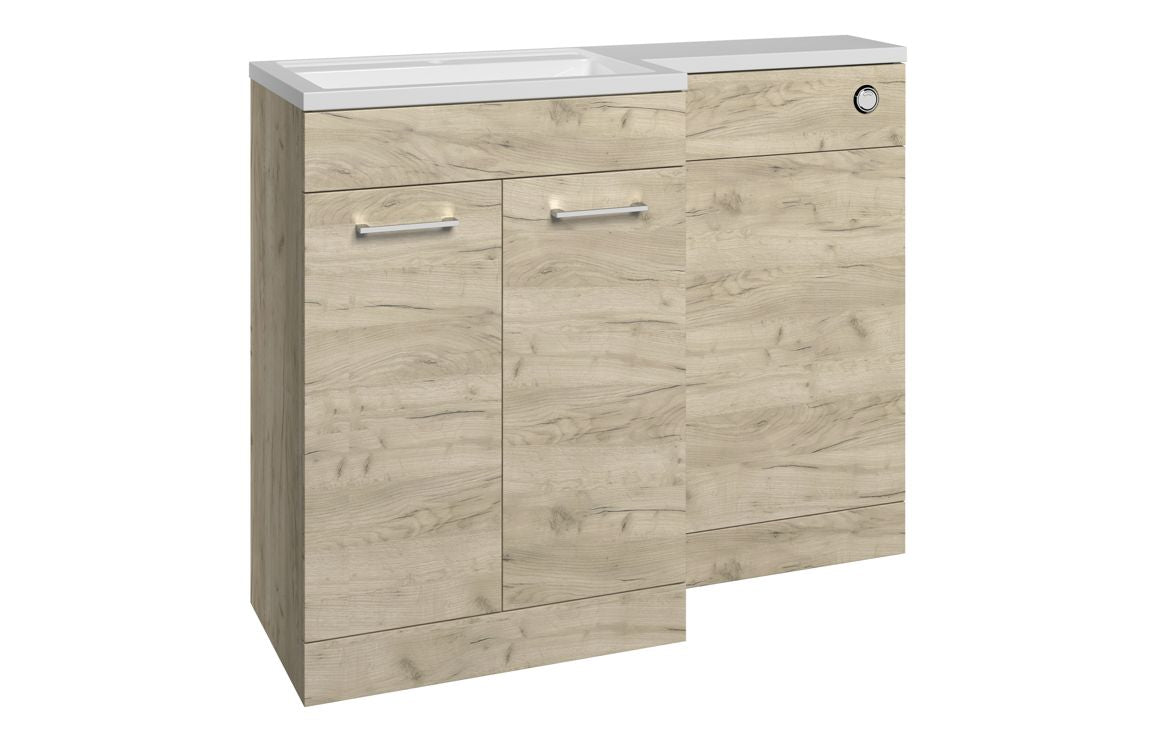 Elowen 1000mm Furniture &amp; BTW WC Pack - Oak (LH)