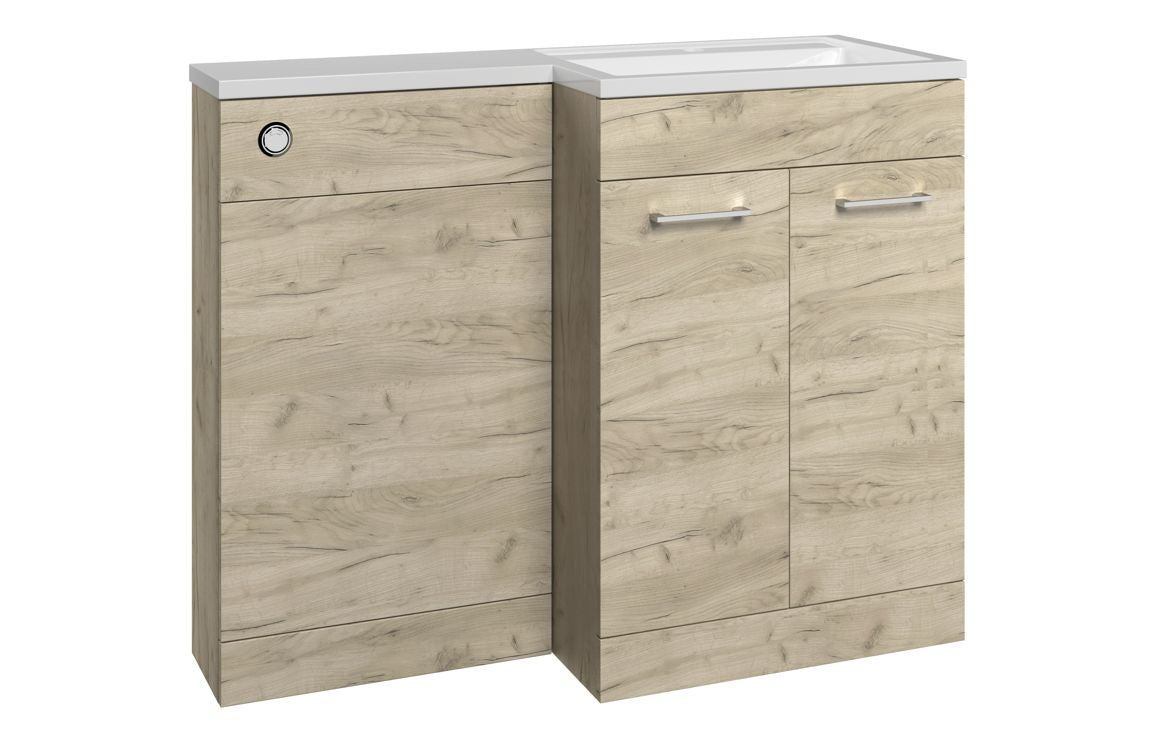 Elowen 1000mm Furniture &amp; BTW WC Pack - Oak (RH)